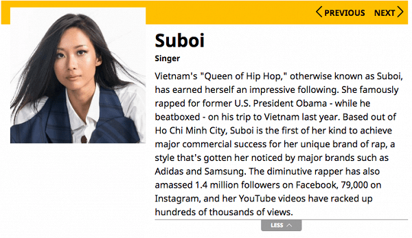 Suboi - Top 30 nhân vật châu Á thành công dưới 30 tuổi