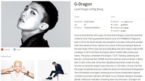 G-Dragon lọt top 100 nhân vật ảnh hưởng nhất thế giới