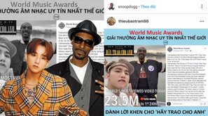 Hài hước chuyện Snoop Dogg đăng đàn chúc mừng Sơn Tùng M-TP nhưng lại lấy ảnh từ tài khoản của... Thiều Bảo Trâm