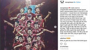 Bất ngờ chưa, đến cả Seungri (Big Bang) cũng phải viết tiếng Việt trên Instagram để chúc mừng U23 Việt Nam