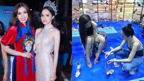 Đại diện Việt Nam dừng chân ở Top 6 Hoa hậu Chuyển giới quốc tế nhưng bức ảnh Hương Giang tự tay chọn giày cho cô mới gây chú ý