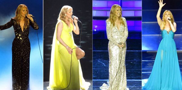 Celine Dion thay váy áo lộng lẫy trong đêm nhạc tưởng nhớ chồng
