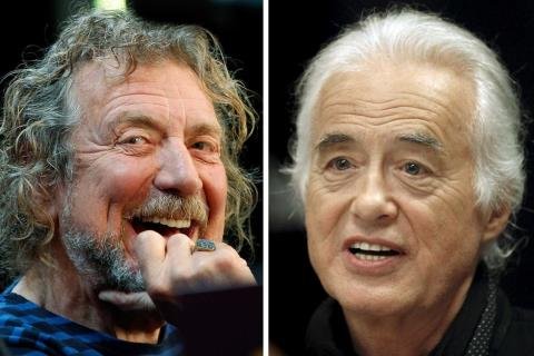 Jimmy Page (phải) & Robert Plant (ca sĩ chính của ban nhạc Led Zeppelin)