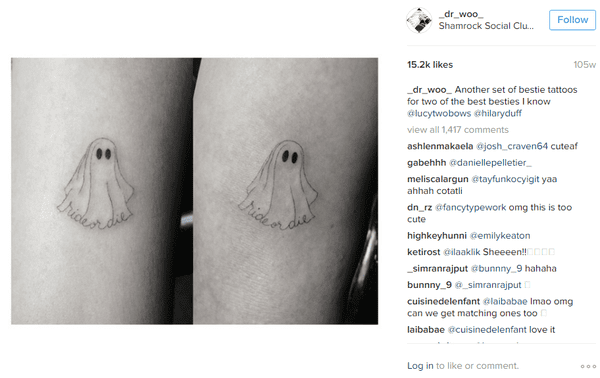 Hilary Duff và Alanna Masterson tatto