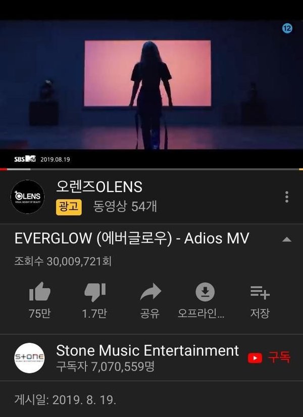 MV của EVERGLOW đạt 30 triệu view trong 3 ngày