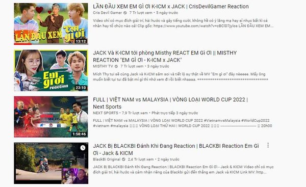 Và vẫn điệp khúc cũ: ‘MV chính thức của Jack và K-ICM nơi đâu khi mà loạt clip reaction thay nhau phá đảo toàn bộ Top Trending?’.