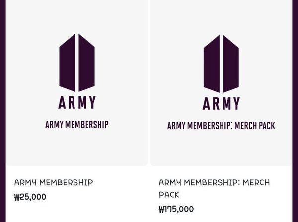 giá tiền ARMY Membership: Merch Pack khiến Knet tức giận