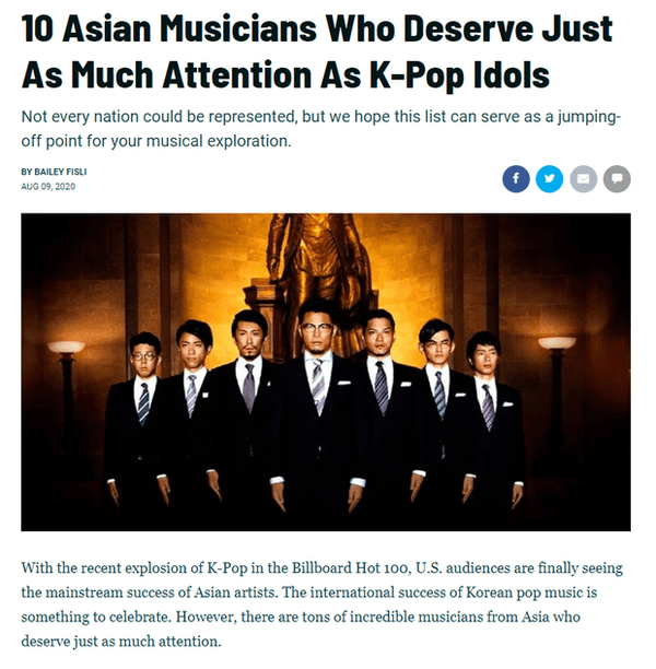 Báo nước ngoài bình chọn 10 nghệ sĩ châu Á xứng đáng nhận sự chú ý nhiều như sao Kpop, Việt Nam có 1 đại diện lọt top 1