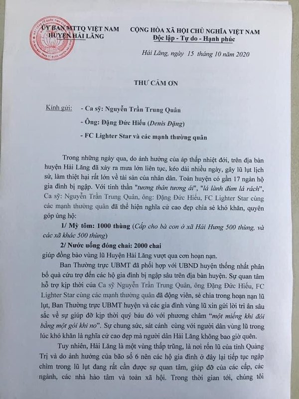 Làm từ thiện mà treo băng rôn, khẩu hiệu như tổ chức liveshow mùa lũ, Nguyễn Trần Trung Quân và Denis Đặng bị tố 'làm màu' 9
