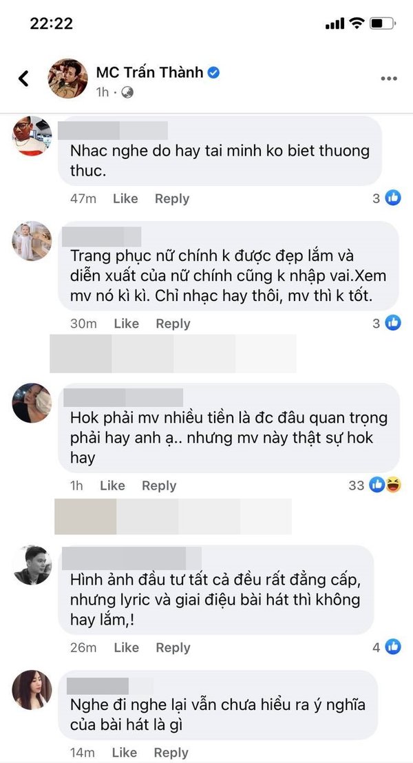 Trấn Thành tâng bốc MV 3 tỷ của Trịnh Thăng Bình, netizen cười cợt: 'thà xem video 100 triệu của Vanh Leg còn hơn' 10