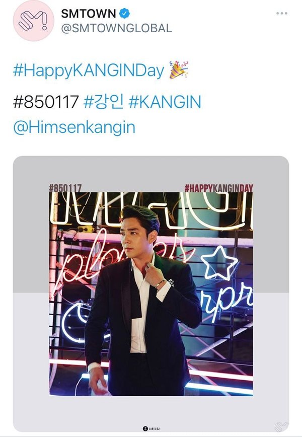 SM đăng bài chúc mừng sinh nhật Kangin
