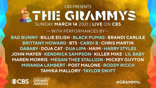 Số lượng khách mời tham gia trình diễn tại Grammy 2021?