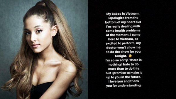 Còn 5 tiếng nữa đến giờ diễn, Ariana Grande chỉ làm một hành động rất đơn giản là đăng bức ảnh bằng chức năng story trên Instagram