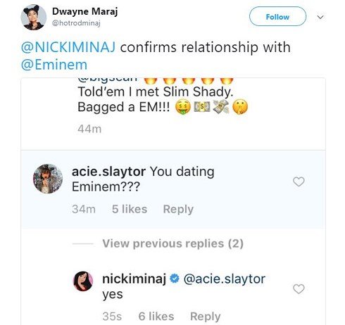Nicki Minaj bất ngờ xác nhận đang hẹn hò rapper huyền thoại Eminem